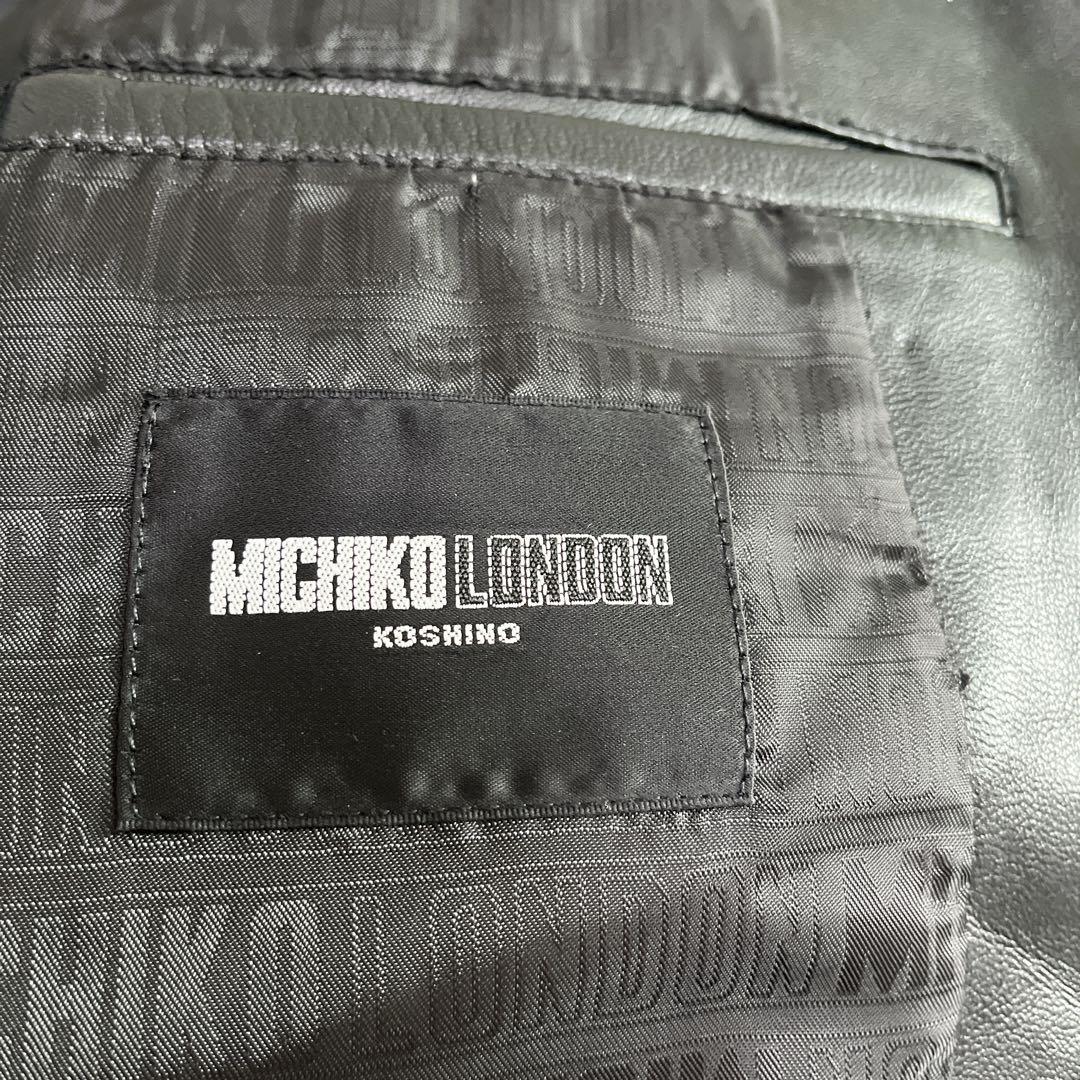【美品 マオカラー】ミチコロンドン ラムレザー ジャケット 本革 メンズ y2k