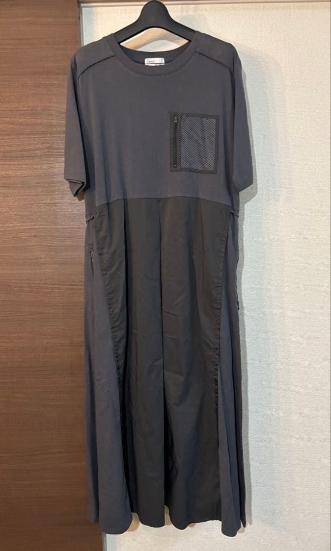 ラシュッドアクティブ異素材ドッキングメッシュポケットワンピースヤマダヤ