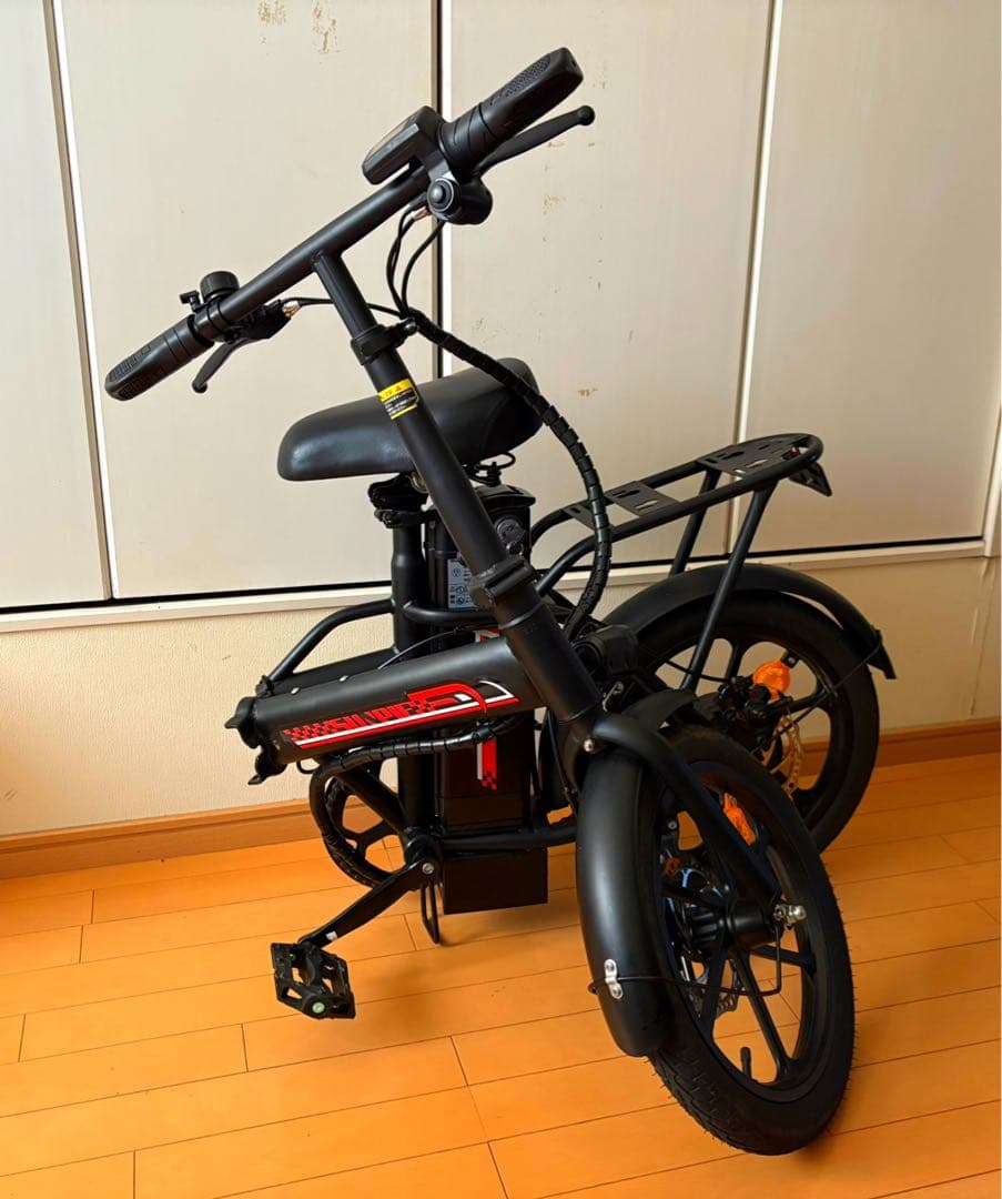 今だけ値下げ、折りたたみ電動アシスト自転車 ブラック16㌅