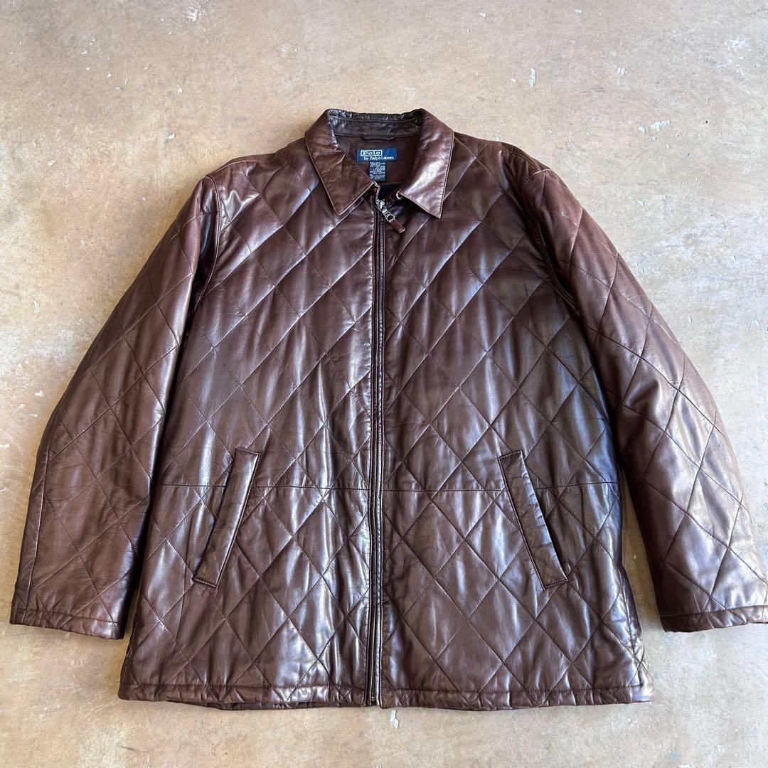 R*R様 Ralph Lauren ブラウンレザー キルティングジャケット レザ
