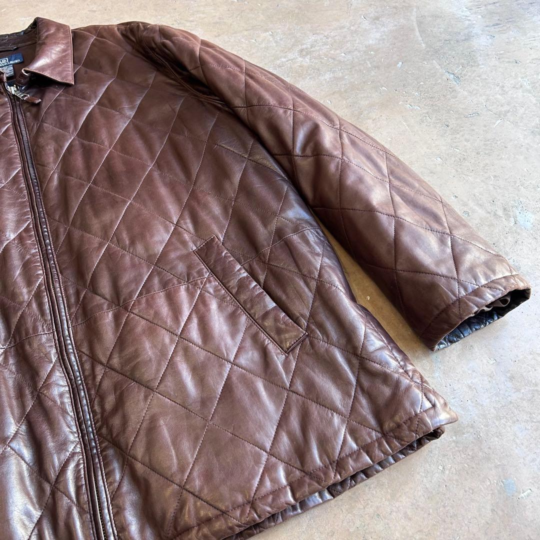 R*R様 Ralph Lauren ブラウンレザー キルティングジャケット レザ