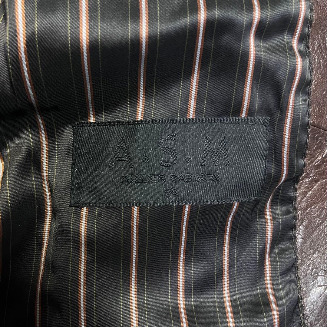 メンズファッション♪A.S.M シングルライダース レザーシャツジャケット