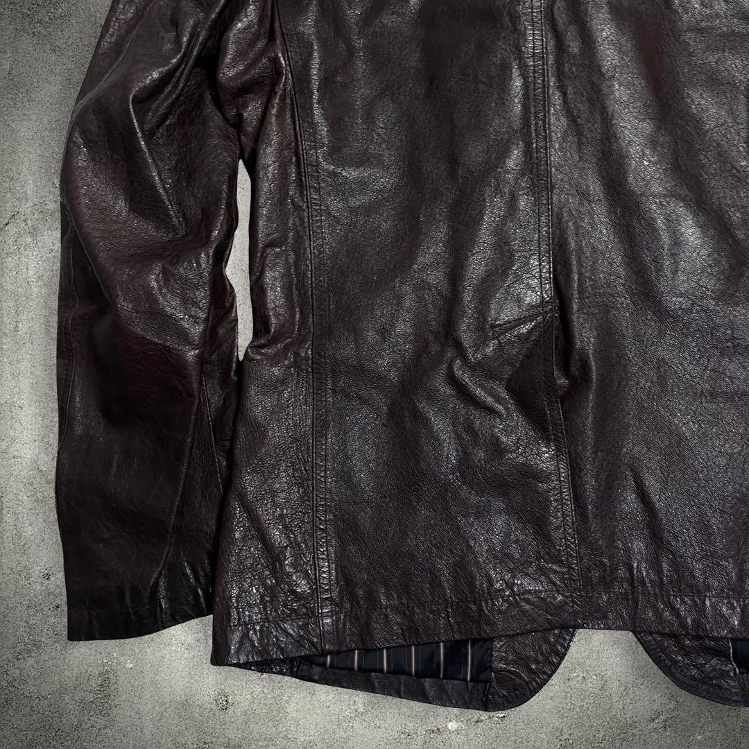 メンズファッション♪A.S.M シングルライダース レザーシャツジャケット
