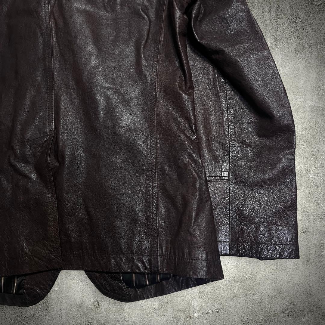メンズファッション♪A.S.M シングルライダース レザーシャツジャケット