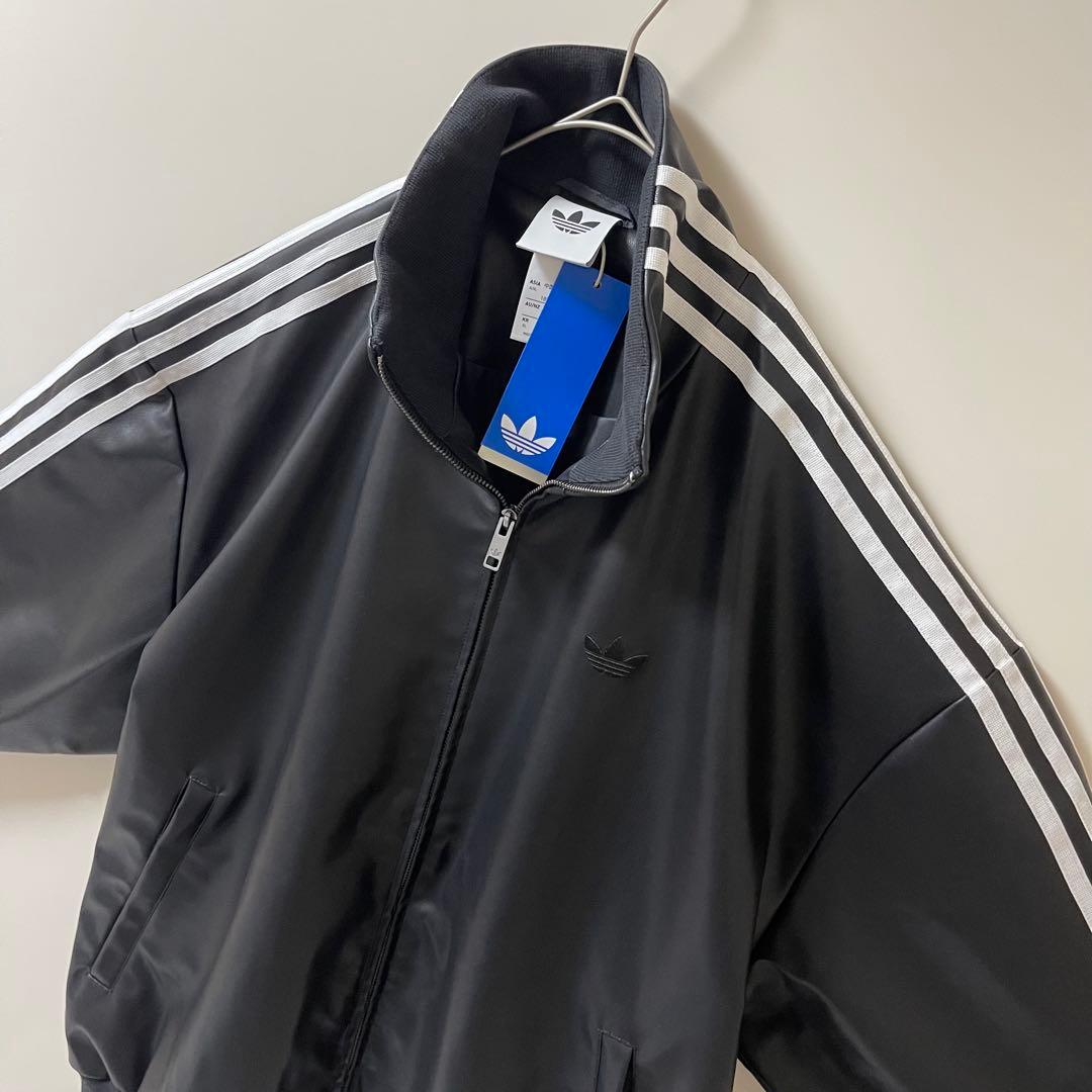 新品3XL】窪塚洋介 アディダス フェイクレザージャケットトップ プレザー3S黒