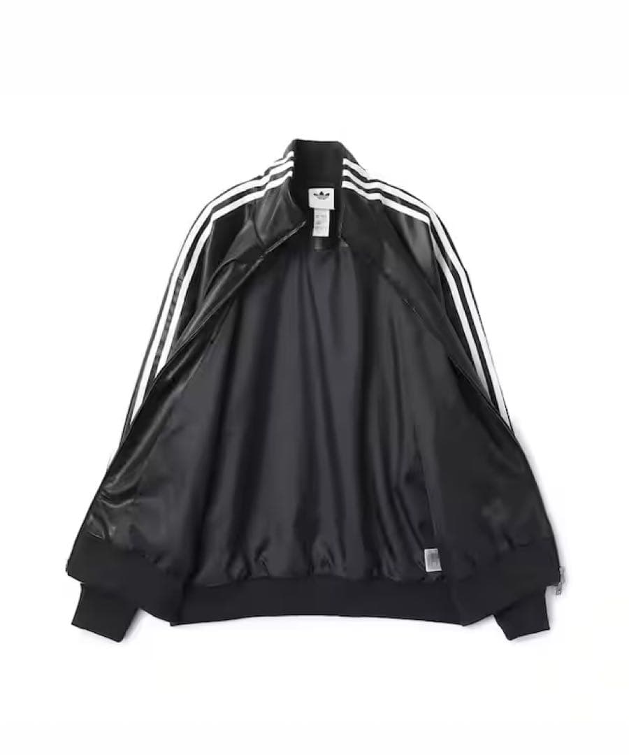 新品3XL】窪塚洋介 アディダス フェイクレザージャケットトップ プレザー3S黒