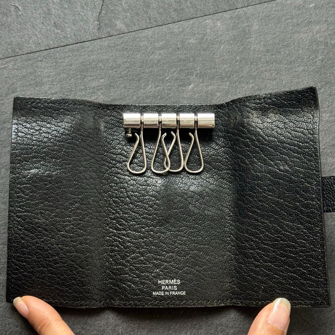 HERMES エルメス べアン キーケース ブラック シェーブル