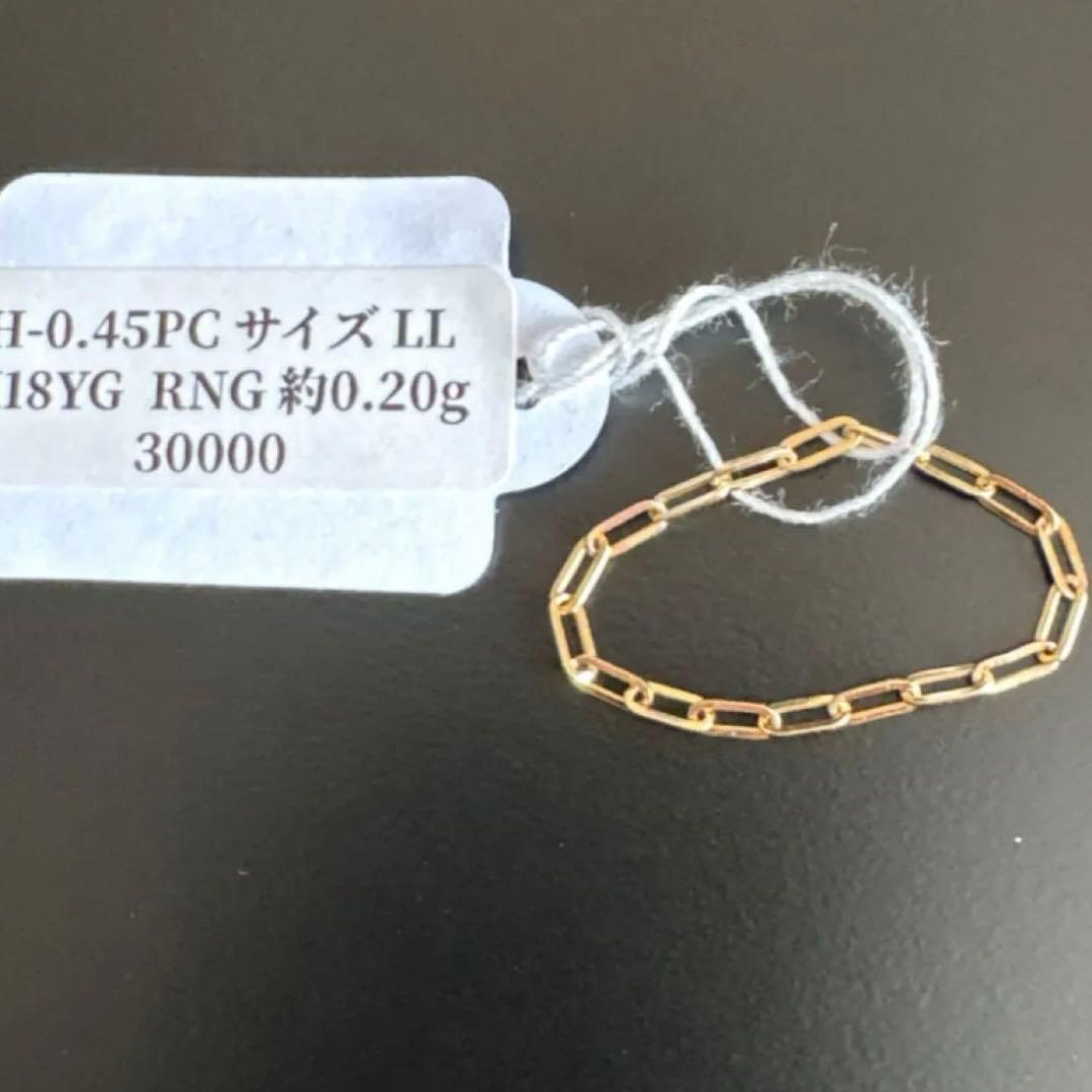 本日限定セール　k18YG ペーパークリップリング
