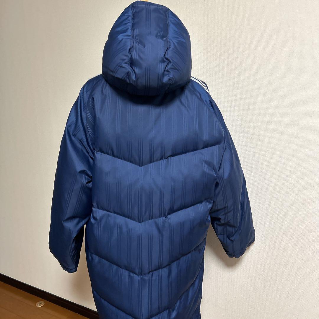 【SALE中】美品✨ adidas ネイビー ストライプ ベンチコート M