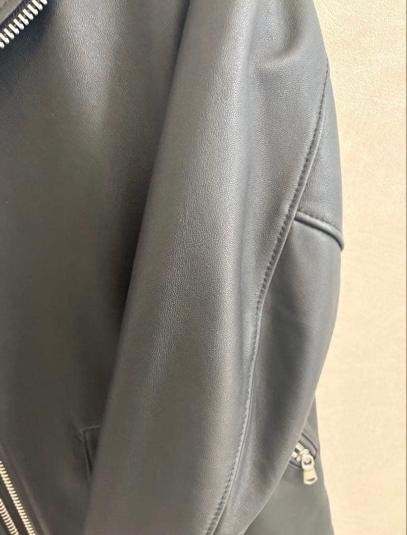 美品 ビューティー&ユース 羊革 ダブルライダースジャケット M シープスキン