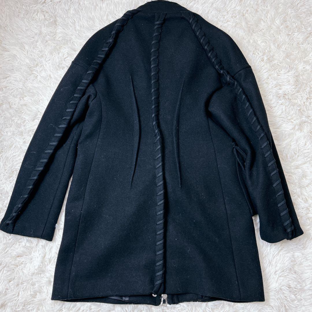 極美品✨定価6万以上　DIESEL ディーゼル ウールステッチコート 黒