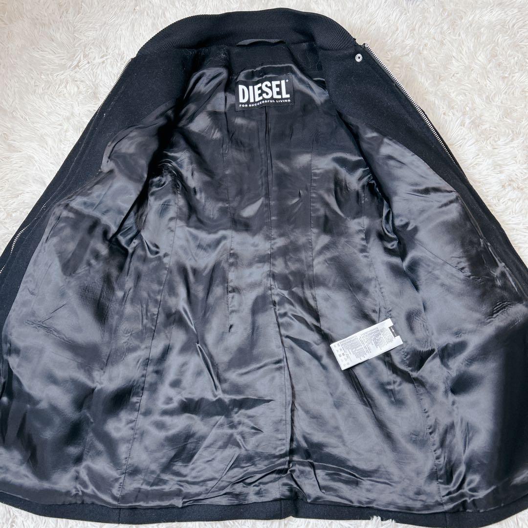 極美品✨定価6万以上　DIESEL ディーゼル ウールステッチコート 黒