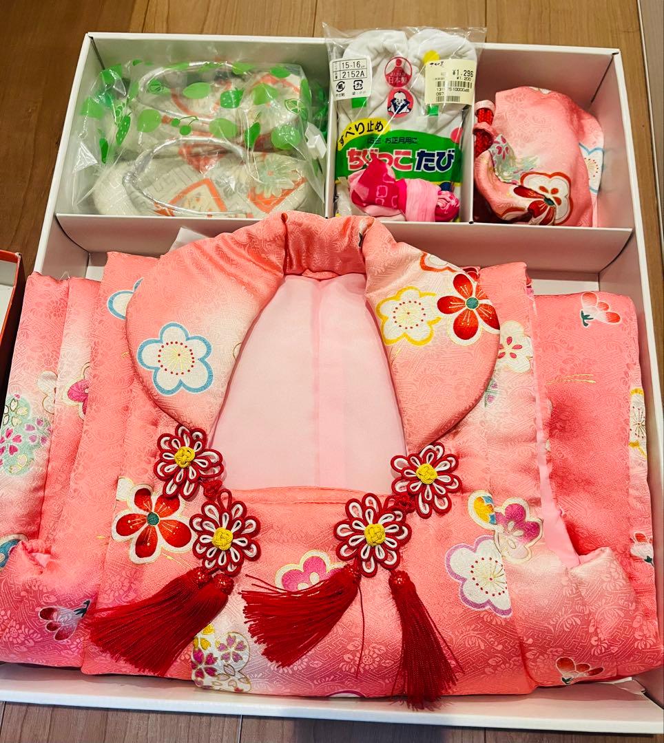 3歳　七五三　着物＆下駄などセット　7歳も
