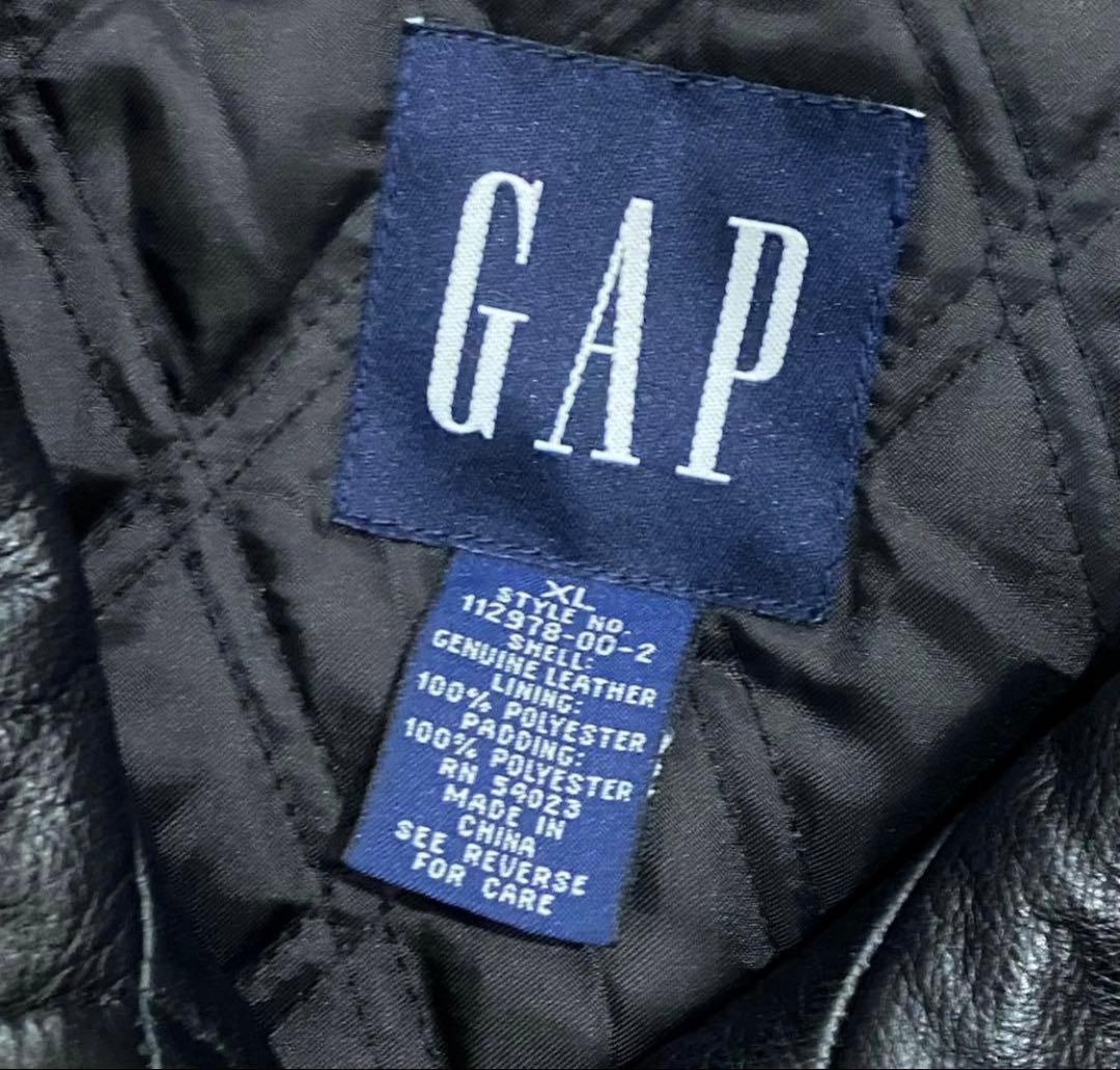 00's GAP オールドギャップ レザージャケット ブラック 美品 ビンテージ