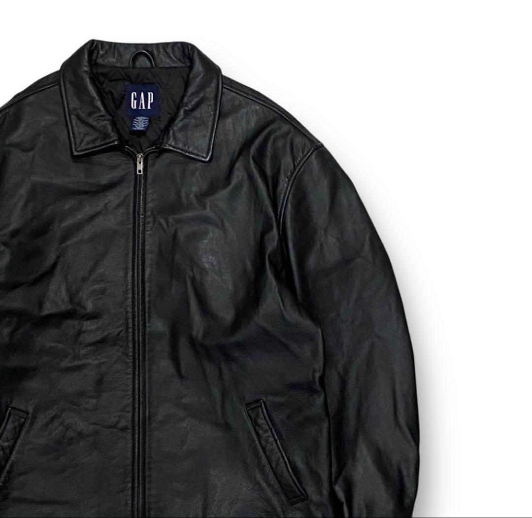 00's GAP オールドギャップ レザージャケット ブラック 美品 ビンテージ