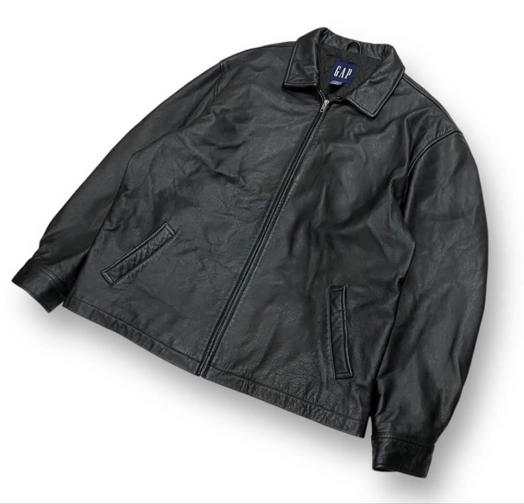 00's GAP オールドギャップ レザージャケット ブラック 美品 ビンテージ