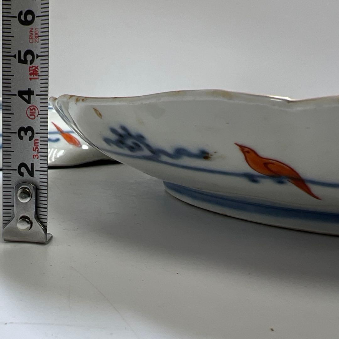 古伊万里　江戸後期　極彩色八寸皿　幅約24.5㎝　東Y8-0220①