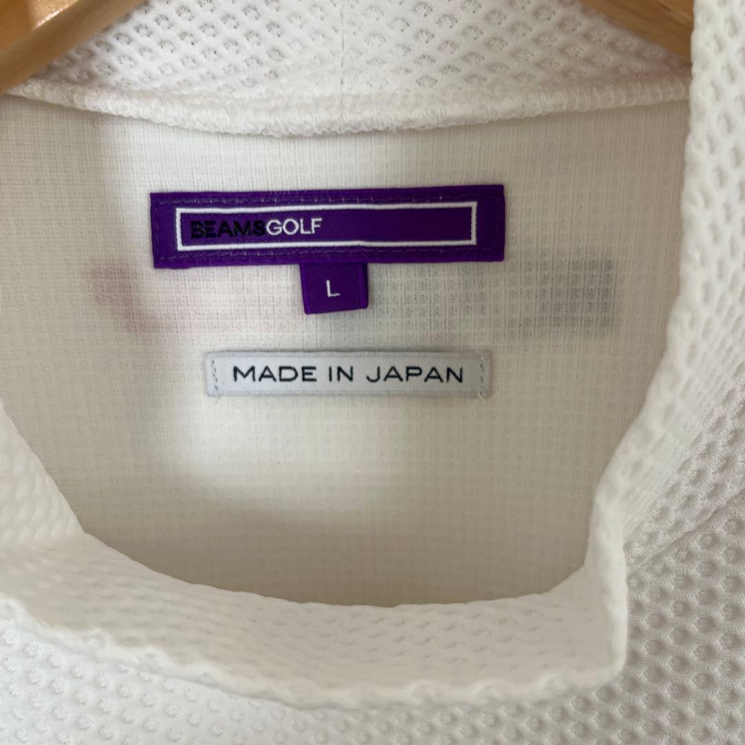 BEAMS GOLF モックネックシャツ Lサイズ ホワイト