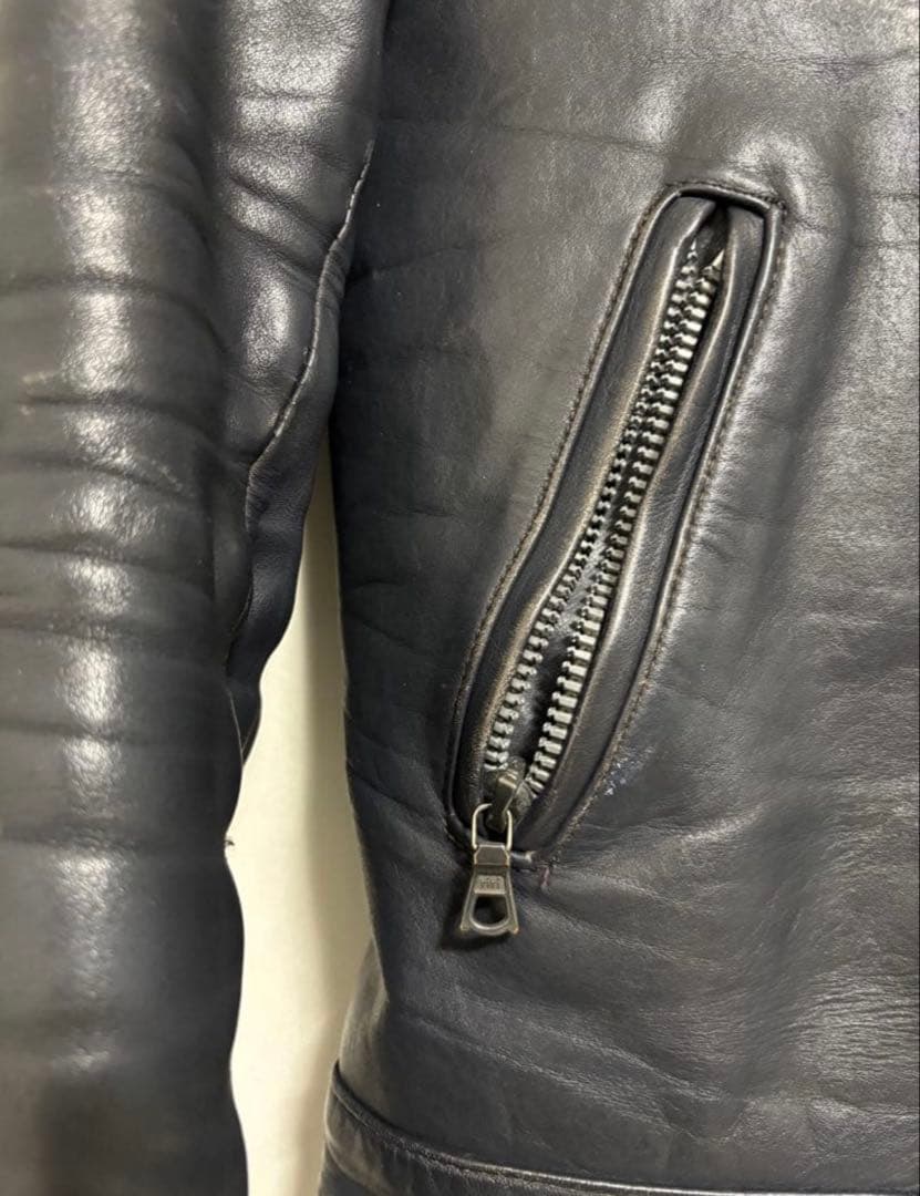 やすのり【美品】80sルイスレザー　スーパーモンザ　38 ネイビー