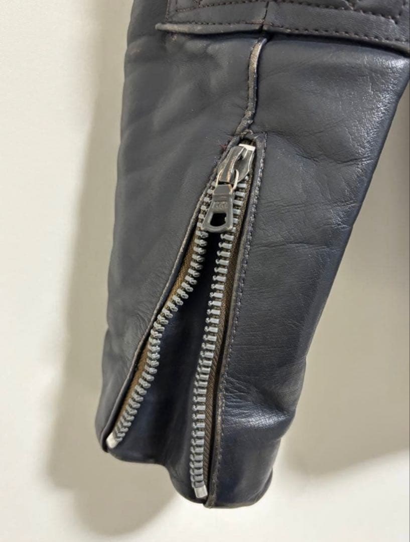 やすのり【美品】80sルイスレザー　スーパーモンザ　38 ネイビー
