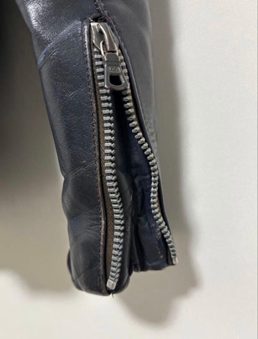 やすのり【美品】80sルイスレザー　スーパーモンザ　38 ネイビー