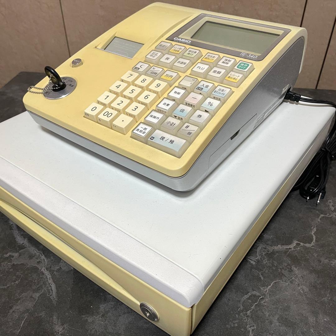 CASIO カシオ 電子レジスター TE-340 鍵付き 動作良好