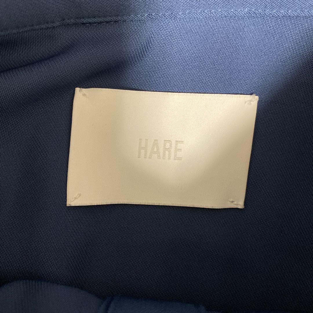 HARE ハレ ソデプリーツキリカエワンピース フリーサイズ ブルー系 ベルト付
