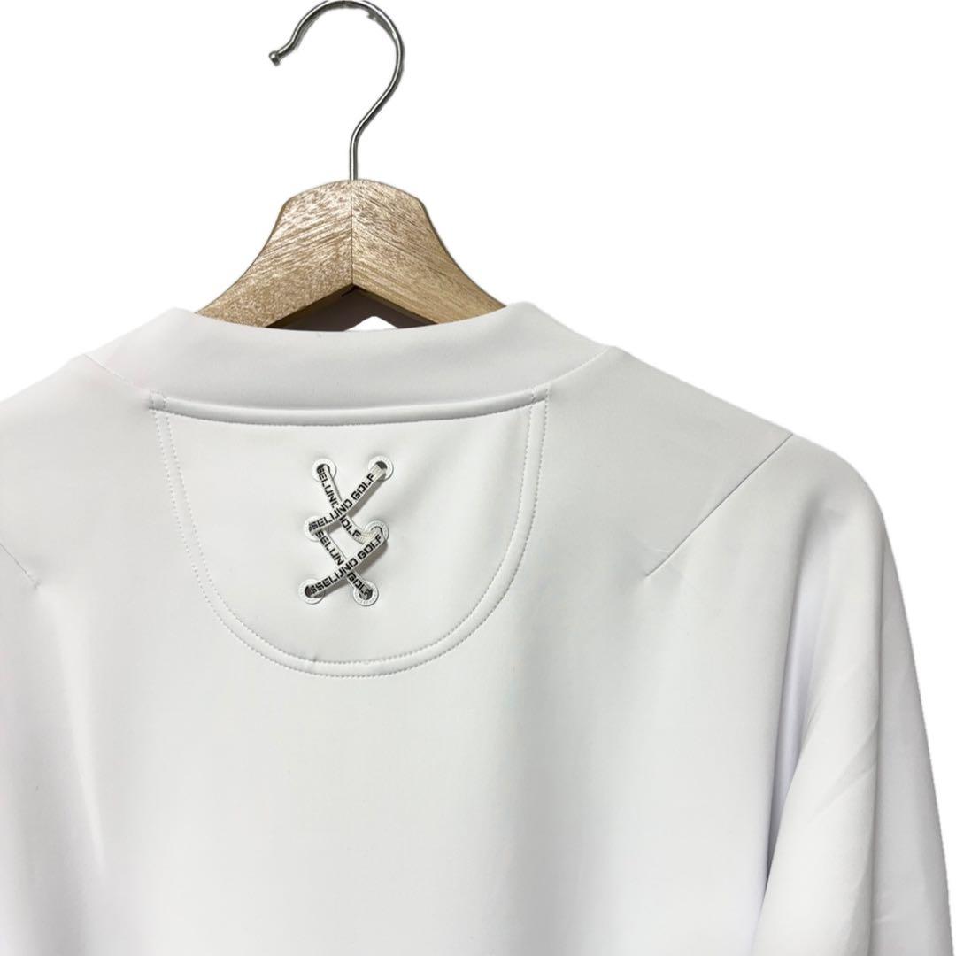 ラッセルノ ゴルフ フロント ビッグ ロゴ LS モックネック ホワイト 2XL
