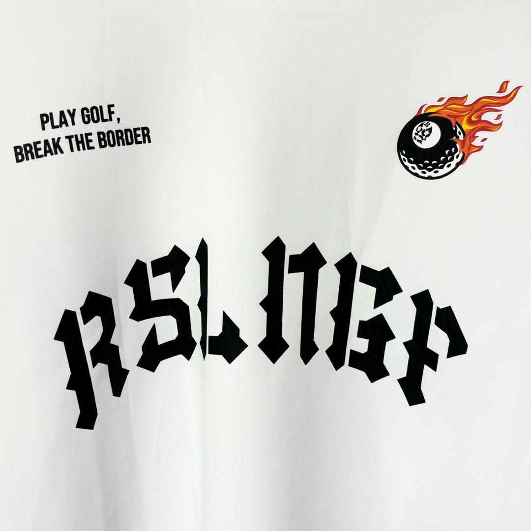 ラッセルノ ゴルフ フロント ビッグ ロゴ LS モックネック ホワイト 2XL