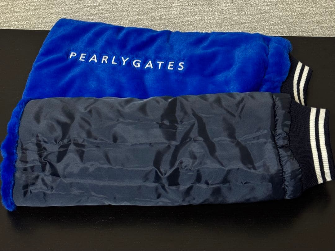新品◾️PEARLY GATES ファーレッグウォーマー　ブルー　ゴルフ　防風防寒