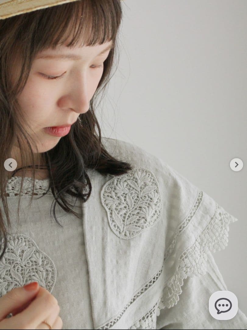 TSUHARU by Samansa Mos2パーツレース刺繍ワンピース　ミント