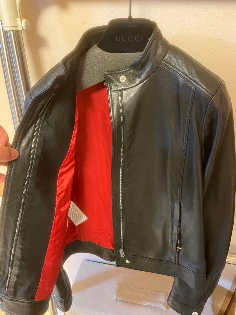 【限定値引】GUCCI ブラックラムレザージャケット 40サイズ