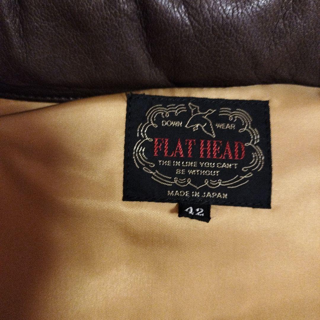 中古 THE FLAT HEAD ディアスキン 鹿革 ダウンベスト