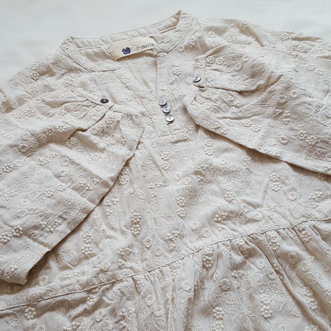新品　napla ハートマーケット☆総刺繍ギャザーワンピース