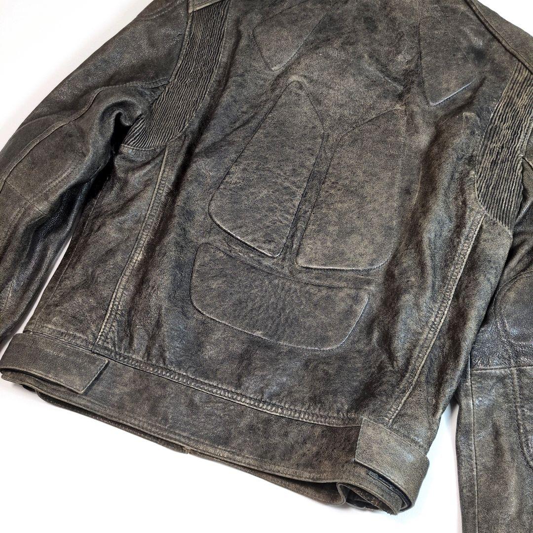 ZARA ザラ ライダース ラムレザー ダメージ加工 バイクウェア プロテクター