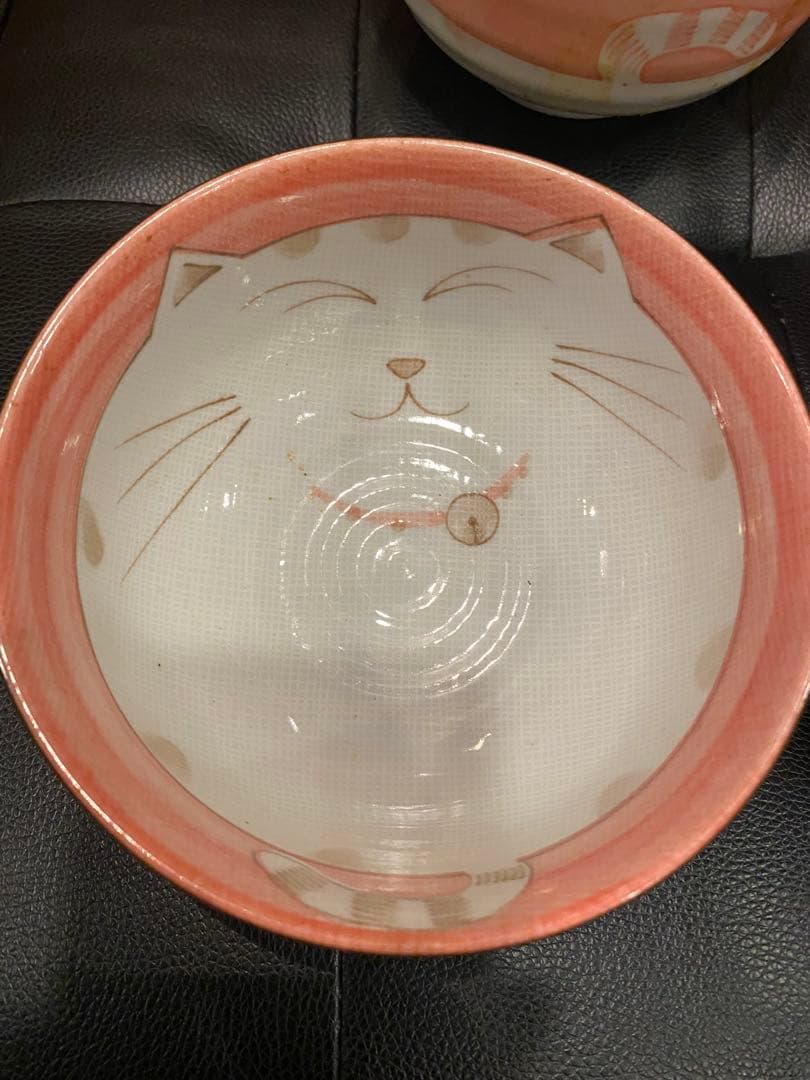 見谷陶器笑いねこどんぶり希少4個セット