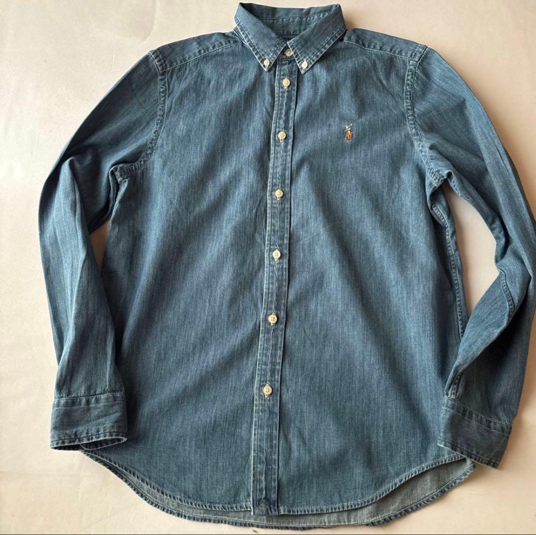 B374新品Polo Ralph Laurenシャンブレーシャツ長袖デニム(M)