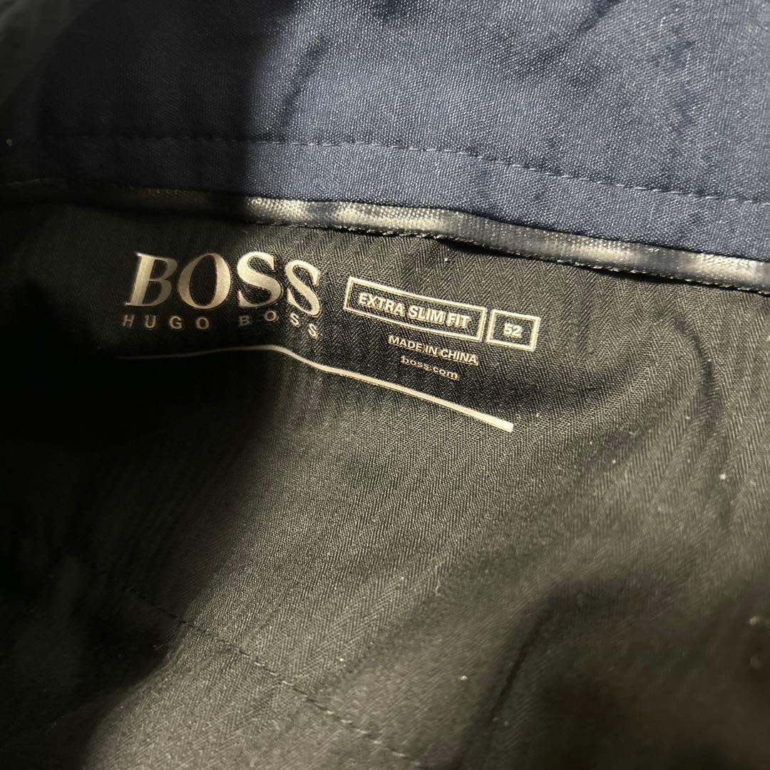ヒューゴボス BOSS エクストラ スリムフィット ネイビー スーツ パンツ
