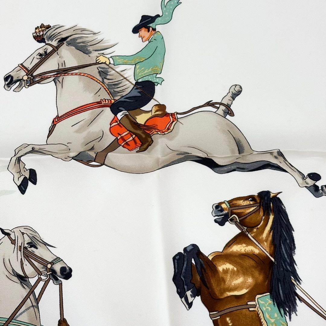 ♡美品♡ エルメス カレ90 王立アンダルシア馬術学校 シルク100%