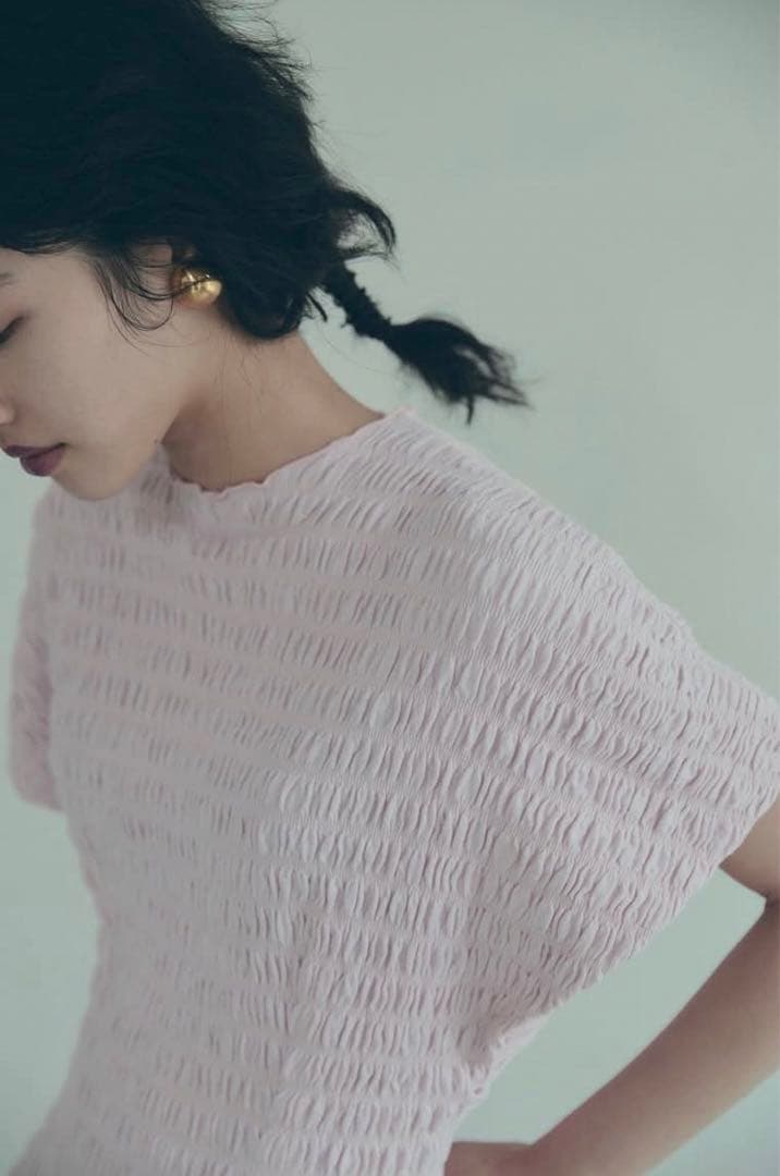 ワンピース meer. SHIRRING FRENCH SLEEVE DRESS