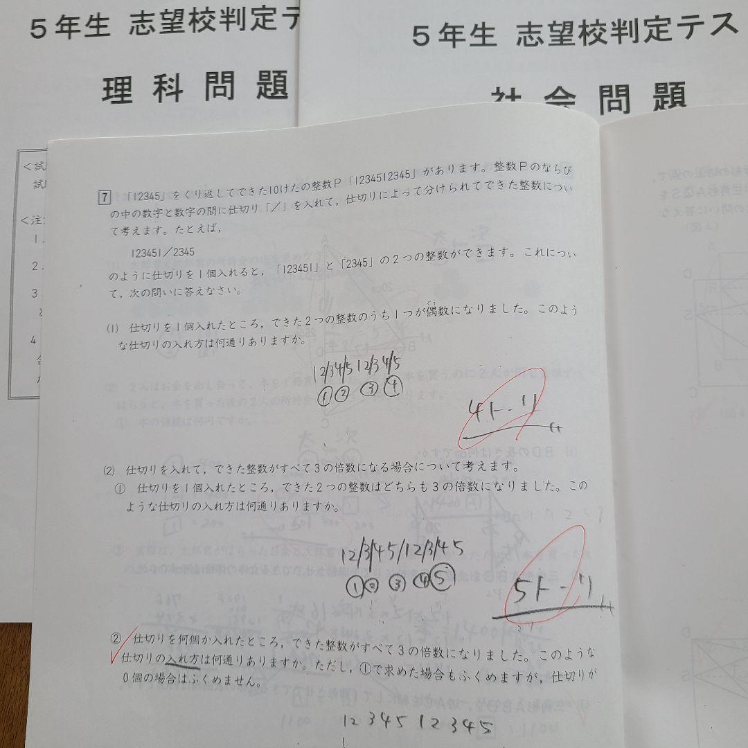 早稲アカ予習シリーズ4教科セット　小学5年上・春期・夏季講習　志望校判定テスト