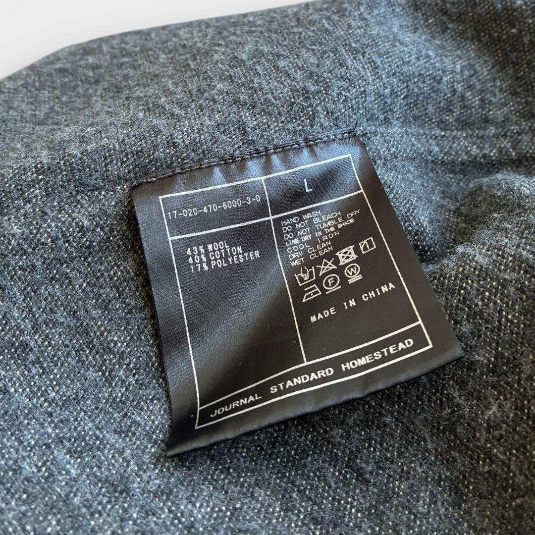 J.S STEAD ショップコート L 黒シャン ごま塩