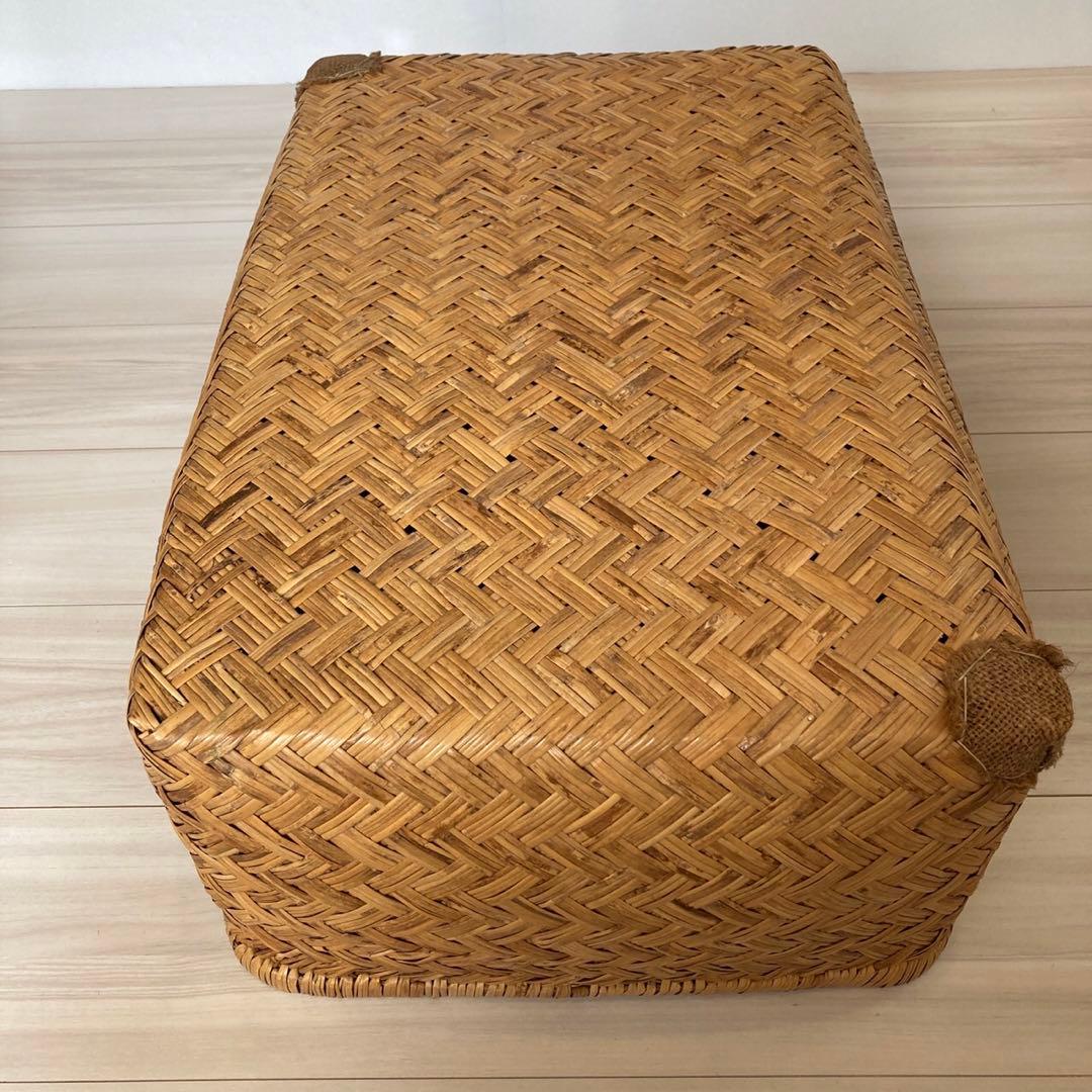 柳行季 こうり 行李 つづら籠 昭和レトロ アンティーク38×57cm