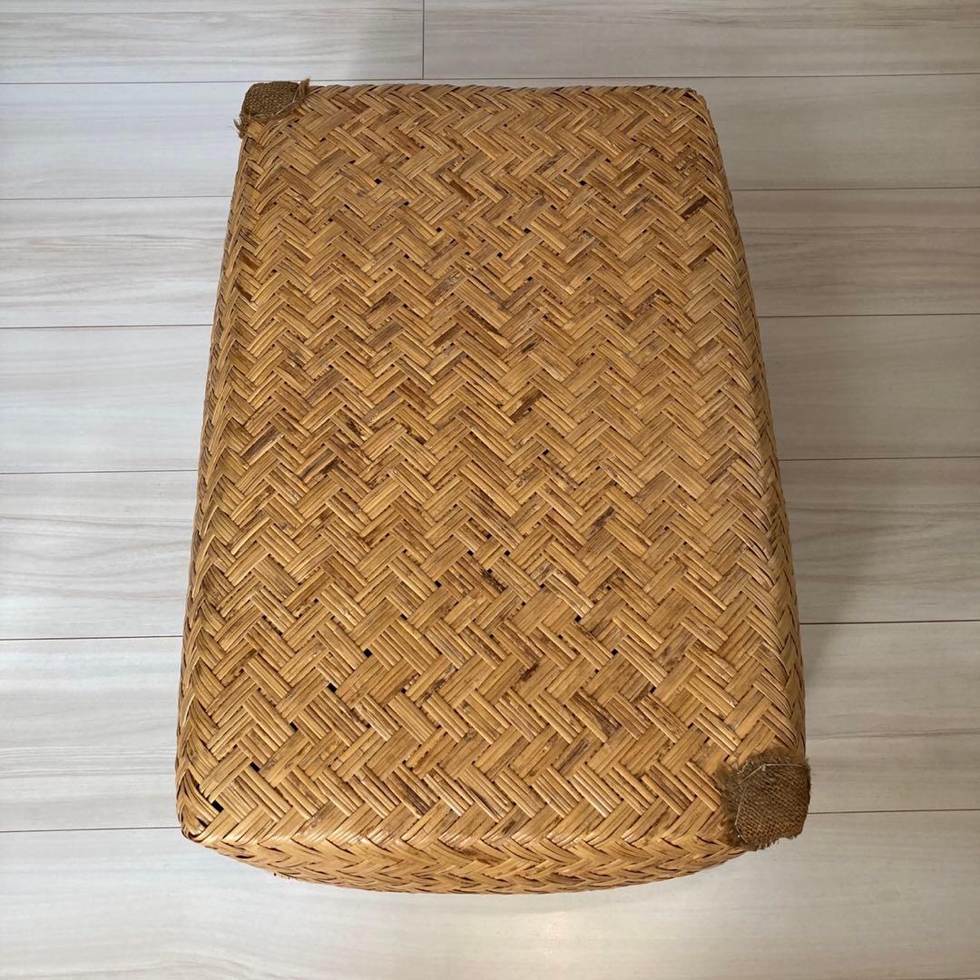 柳行季 こうり 行李 つづら籠 昭和レトロ アンティーク38×57cm