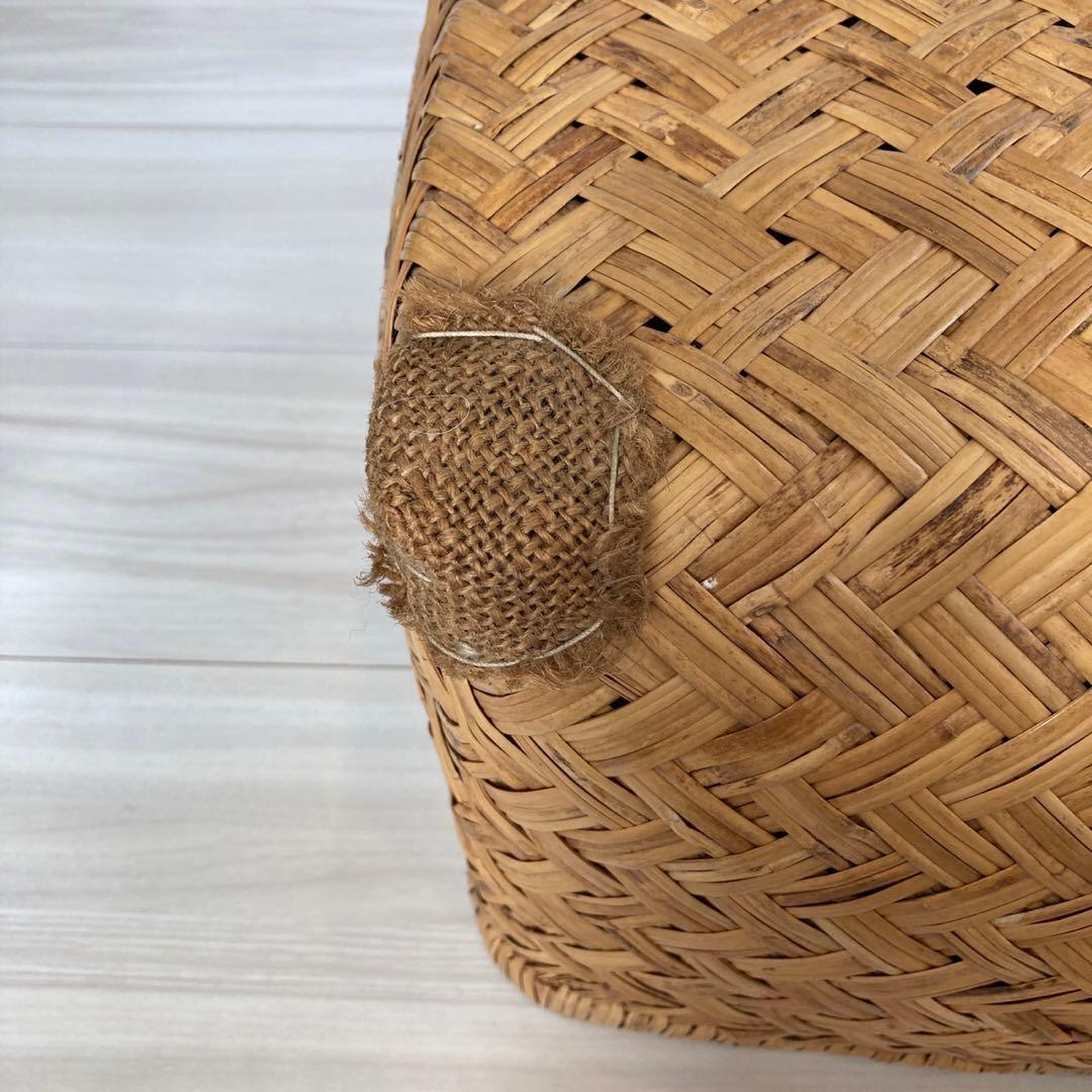 柳行季 こうり 行李 つづら籠 昭和レトロ アンティーク38×57cm