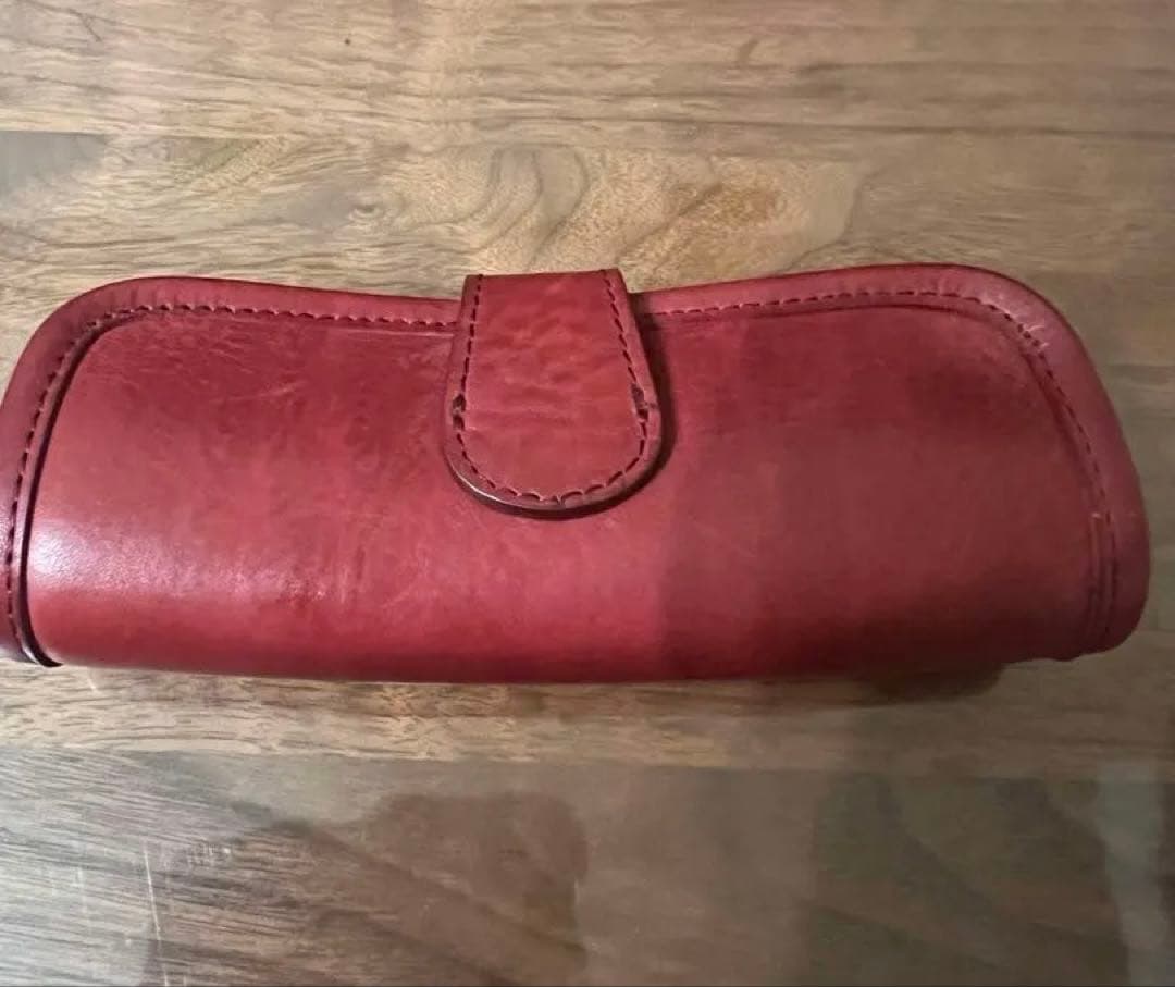 【美品】INDUSTRIA オムレットペンケース4／ワイン（アマゾニアレザー）