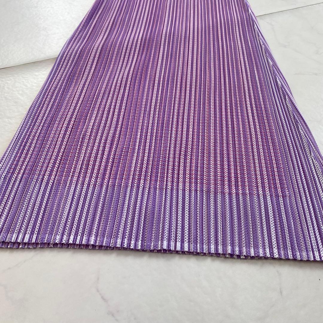 美品★ISSEY MIYAKE イッセイミヤケ ノースリーブワンピース 紫系 3