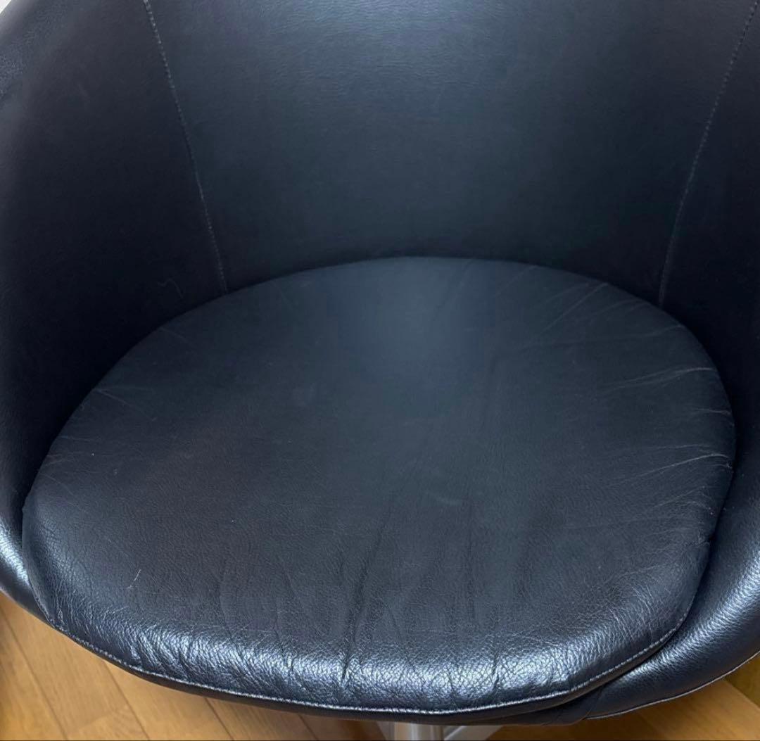 IKEA イケア 回転チェア 合皮 黒