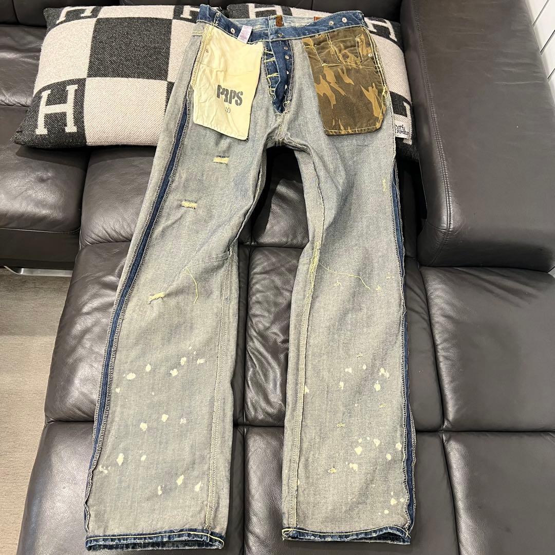 ⭐️Prps⭐️紫製品 ヒゲ ハチノス ヴィンテージ ダメージ加工　デニム W３０