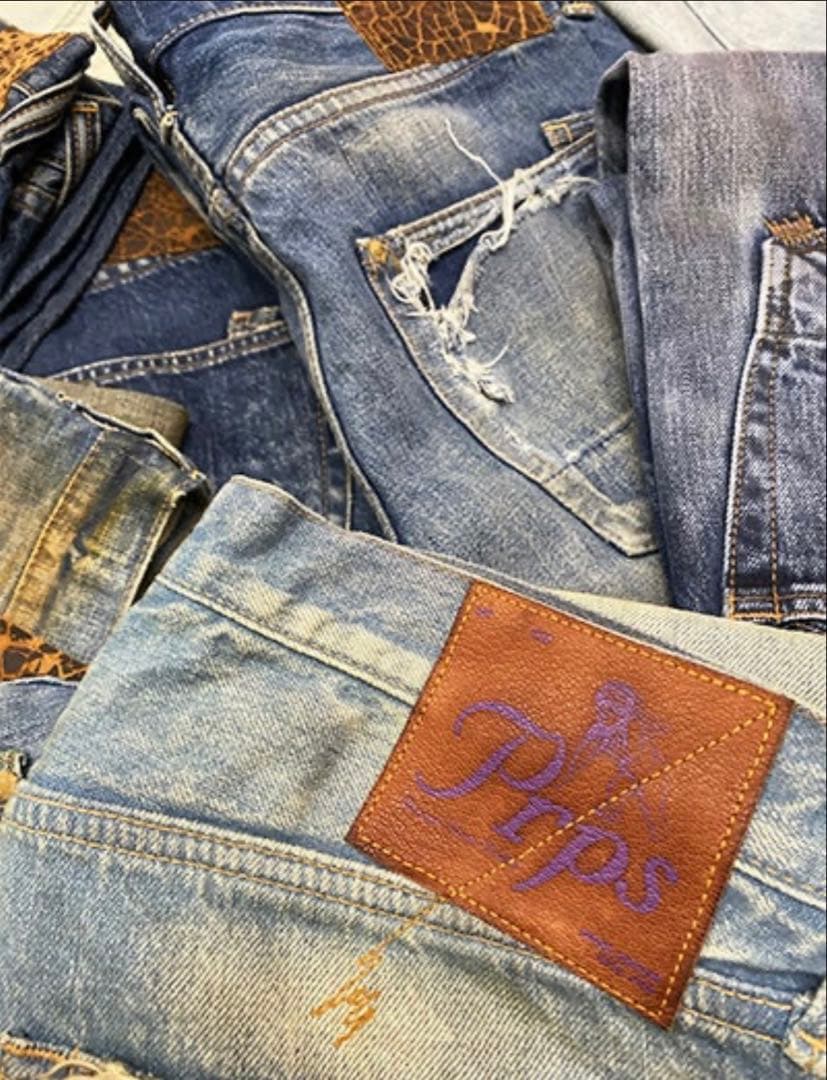 ⭐️Prps⭐️紫製品 ヒゲ ハチノス ヴィンテージ ダメージ加工　デニム W３０